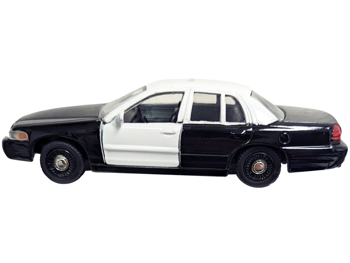 Ford Crown Victoria Police Interceptor Black and White 1/43 Diecast Model Car by Motormax image 2