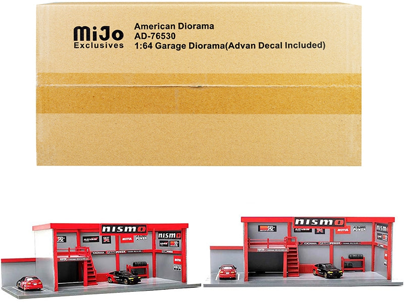 American Diorama Advan Garage Diorama 76530 for 1:64 models; demonstration cars not included