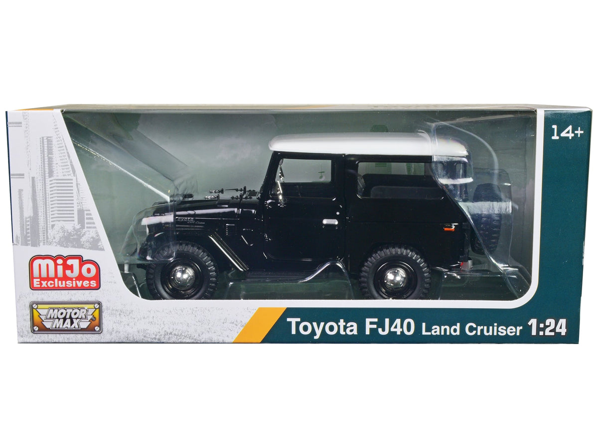 Motormax Toyota FJ40 Land Cruiser black white top 1:24 79323BK, view 1