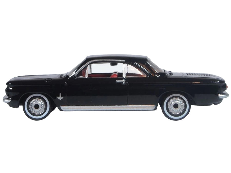 Oxford Diecast 1963 Chevrolet Corvair Coupe Tuxedo Black red interior 1:87 87CH63004, product image 1