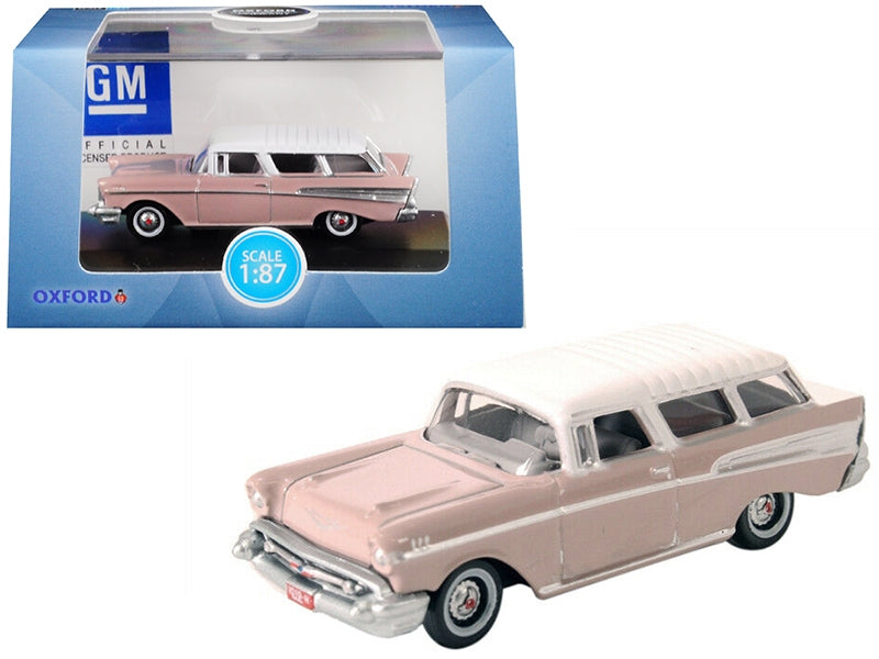 Oxford 1957 Chevrolet Nomad in Dusk Pearl Pink with Imperial Ivory top, 1:87 model