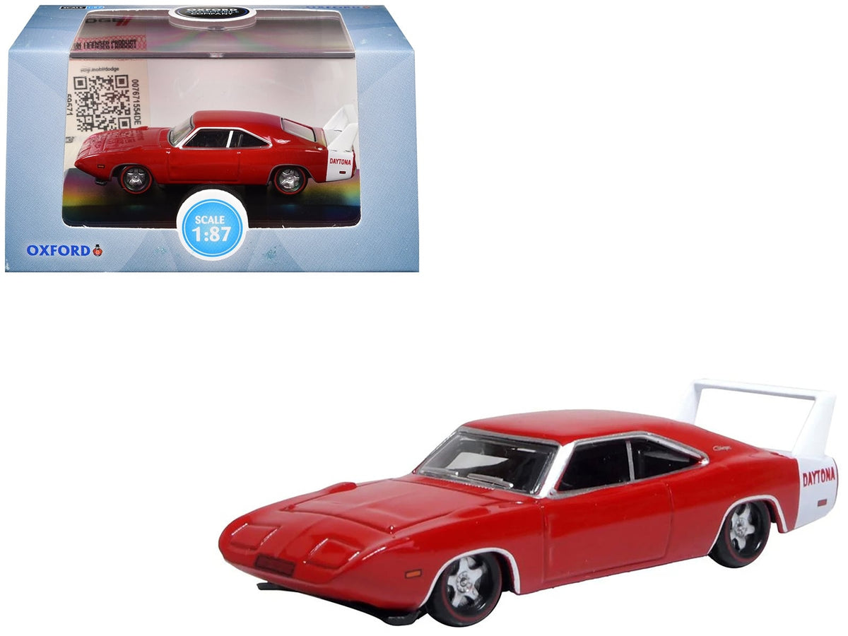 Oxford Diecast 1969 Dodge Charger Daytona red white stripe HO 1:87 87DD69005, view 1