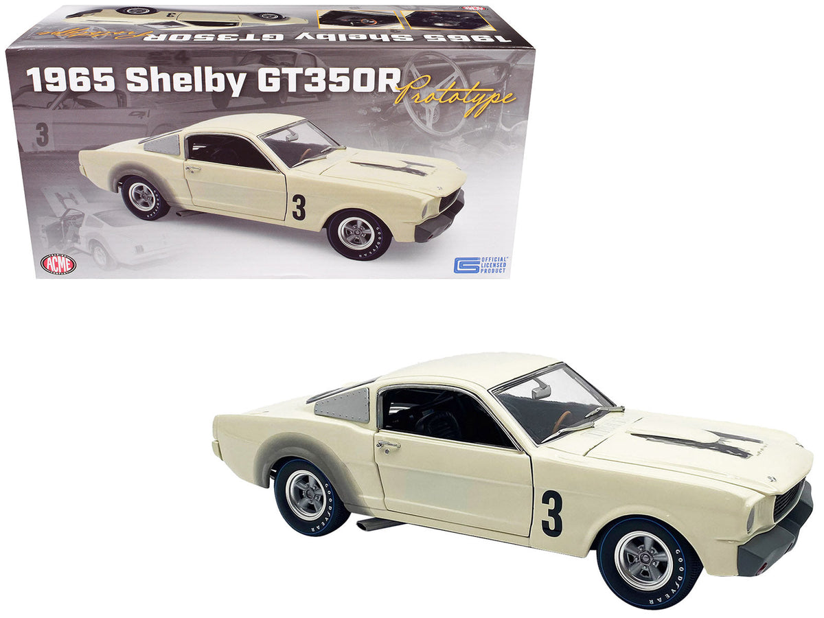 White ACME 1965 Shelby GT350R Prototype number 3 model in 1:18 scale