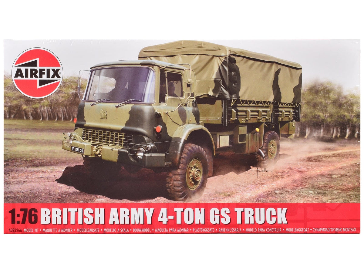 Airfix British Army 4-ton 4x4 GS truck kit box, 1:76 supplier item AIRA02326AF