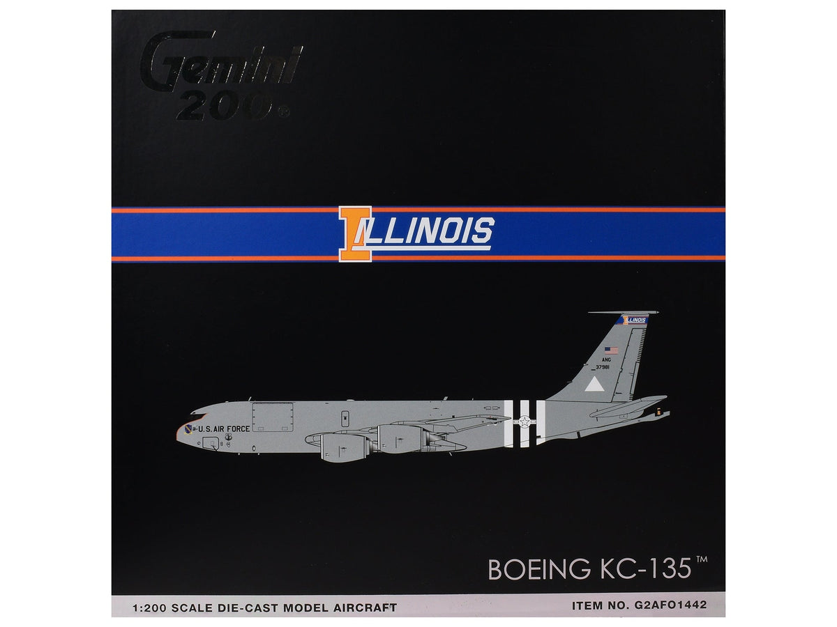 Boeing KC-135R Stratotanker Tanker Aircraft "Illinois Air National Guard" (63-7981) United States Air Force "Gemini 200" Series 1/200 Diecast Model by GeminiJets image 3