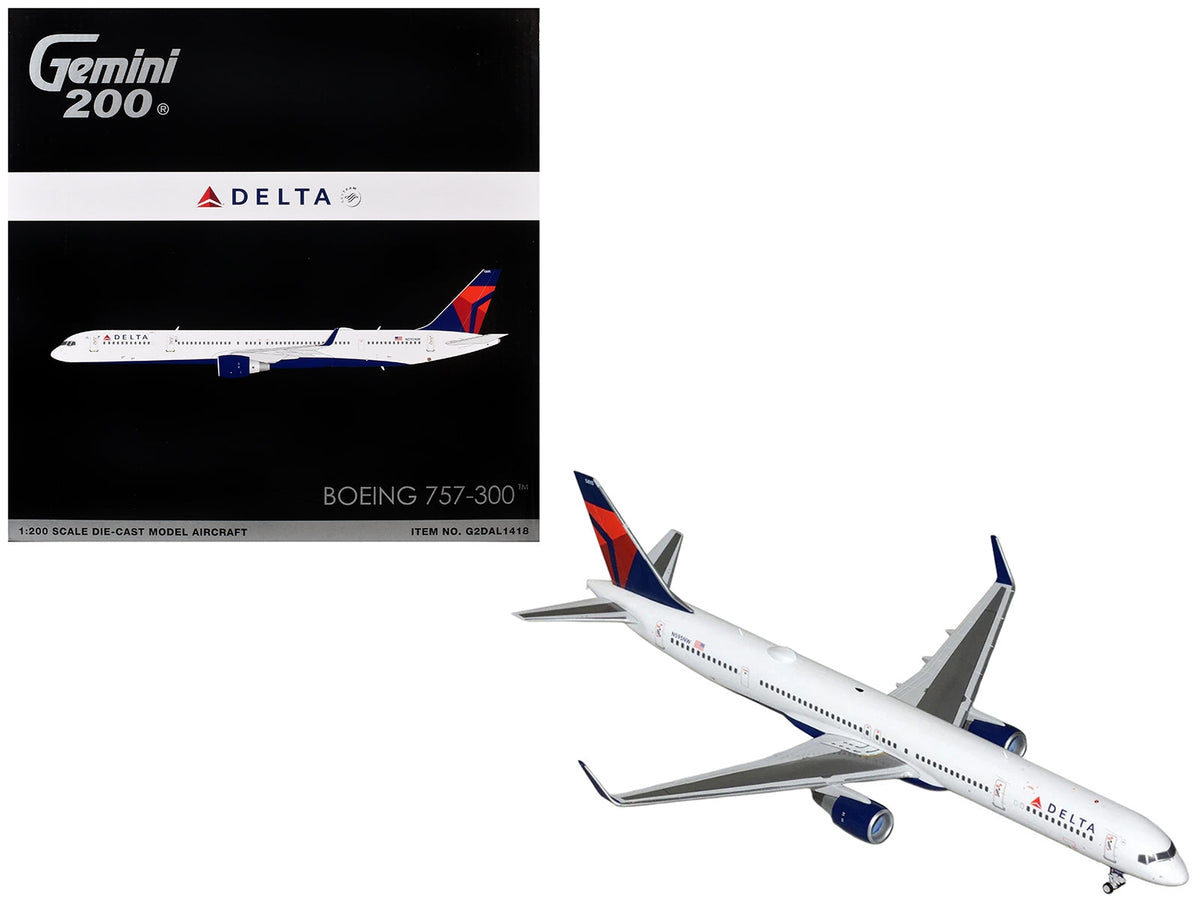 Boeing 757-300 Commercial Aircraft "Delta Air Lines" (N595NW) White with Blue and Red Tail "Gemini 200" Series 1/200 Diecast Model by GeminiJets