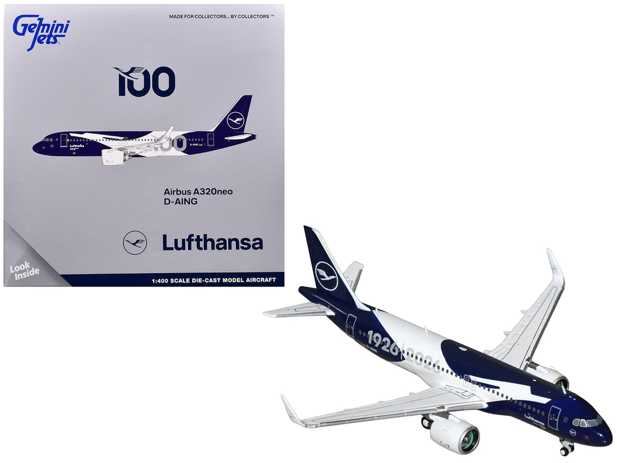GeminiJets Lufthansa 100th Anniversary Airbus A320neo D-AING 1:400 GJDLH2413, product image 1