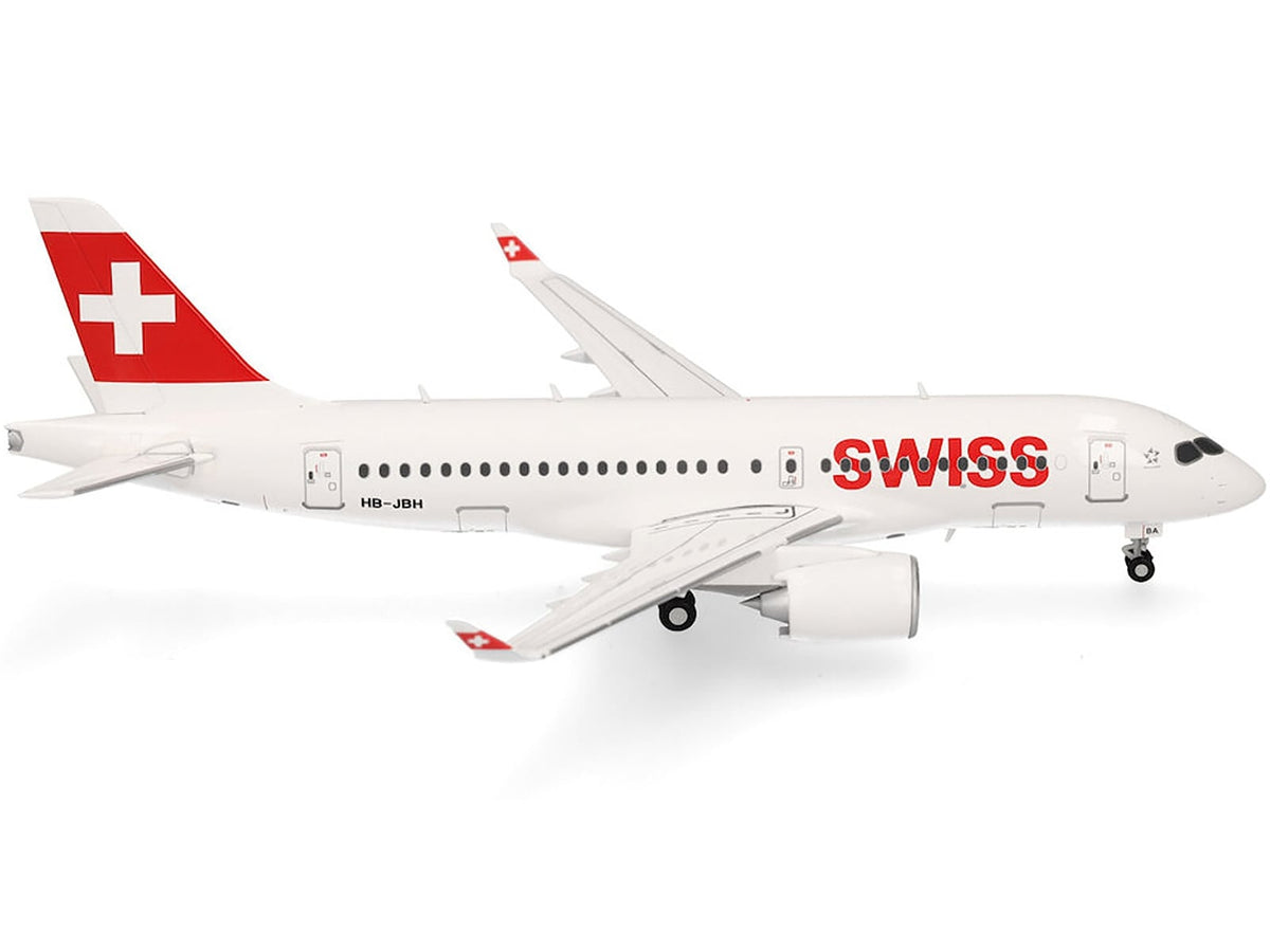 Herpa SWISS Airbus A220-100 HB-JBH in white with a red tail, 1:200 item HE558471-002