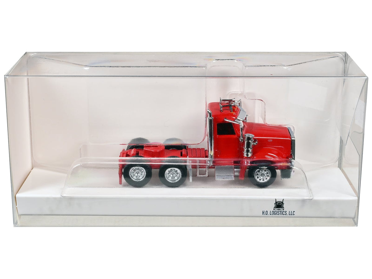 Peterbilt 367 Day Cab Red 1/87 (HO) Scale Plastic Model Car by HO Logistics