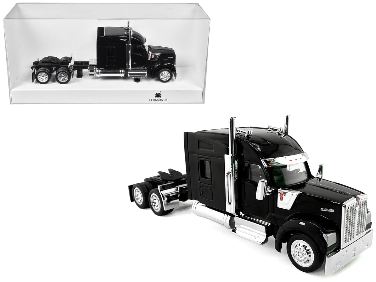 Kenworth W990 with Stand Up Sleeper Cab Black 1/87 (HO) Plastic Model Car by HO Logistics