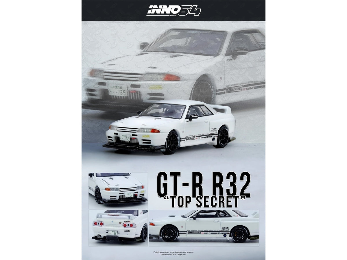 Nissan Skyline "Top Secret" (VR32) GT-R RHD (Right Hand Drive) White 1/64 Diecast Model Car by Inno Models image 4