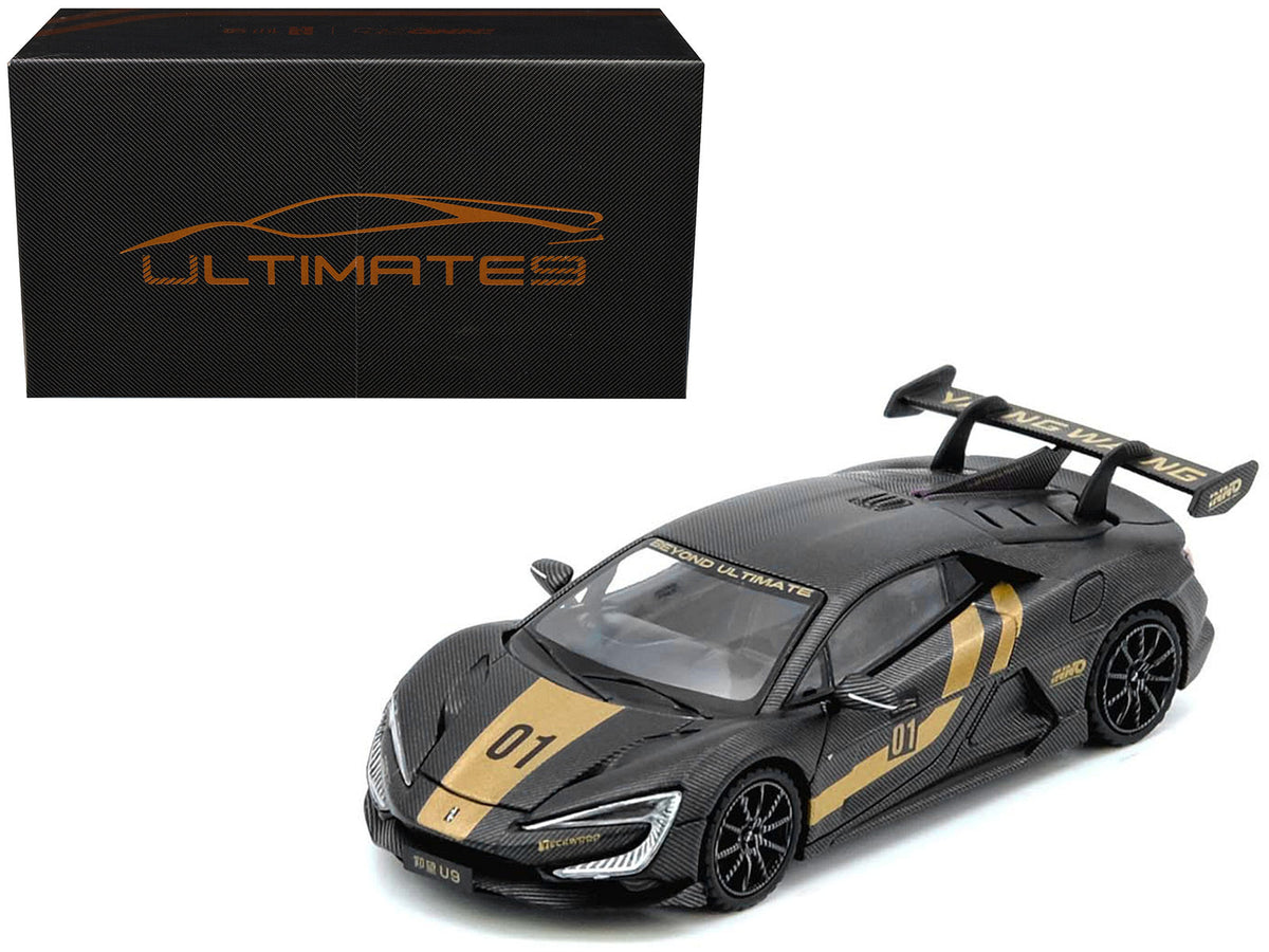 Inno Models Yangwang U9 number 01 APA XPO 2025 carbon gold 1:64 IN64-YW-APA25, product image 1