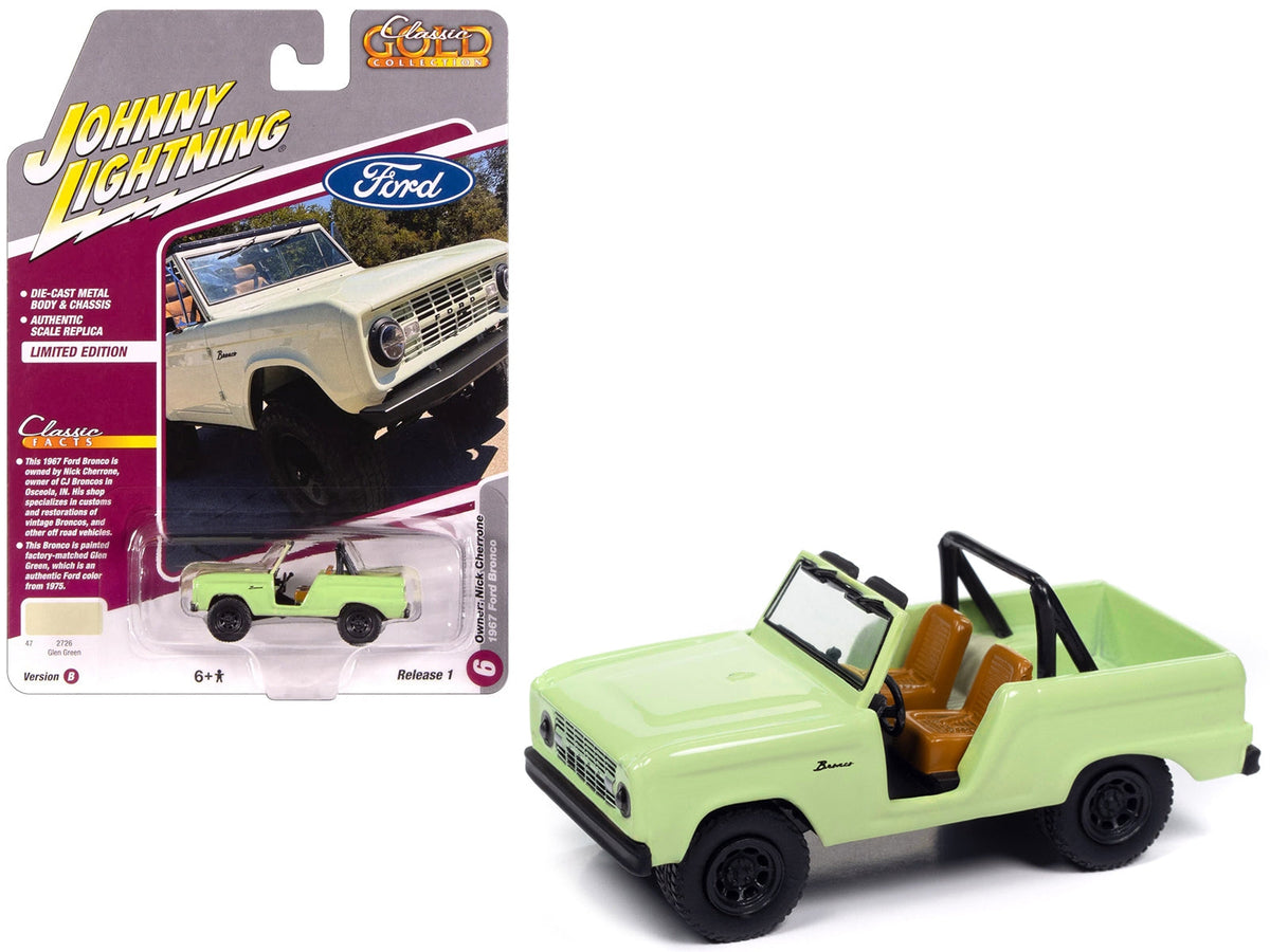 Johnny Lightning 1967 Ford Bronco in Glen Green, Nick Cherrone Classic Gold version