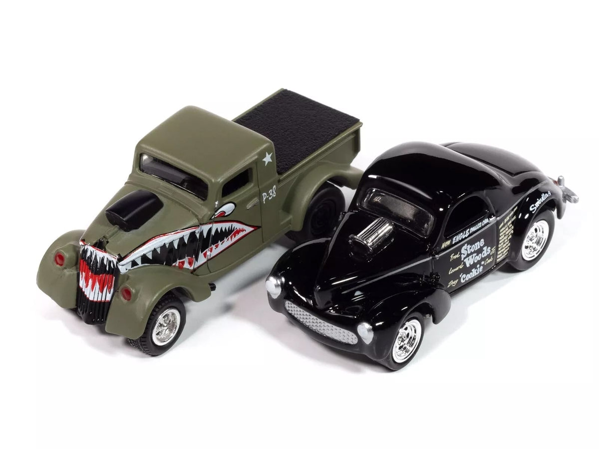Johnny Lightning 2-Packs 2024 Release 1 Set B, three two-packs with six vehicles total.