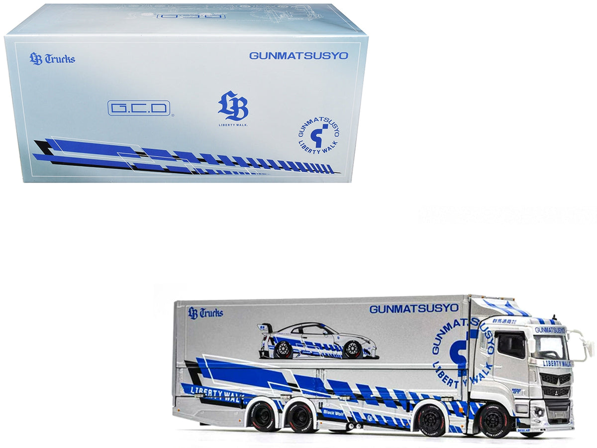 GCD Fuso Super Great KS-073-635 side-opening transporter in silver metallic and blue, 1:64 scale