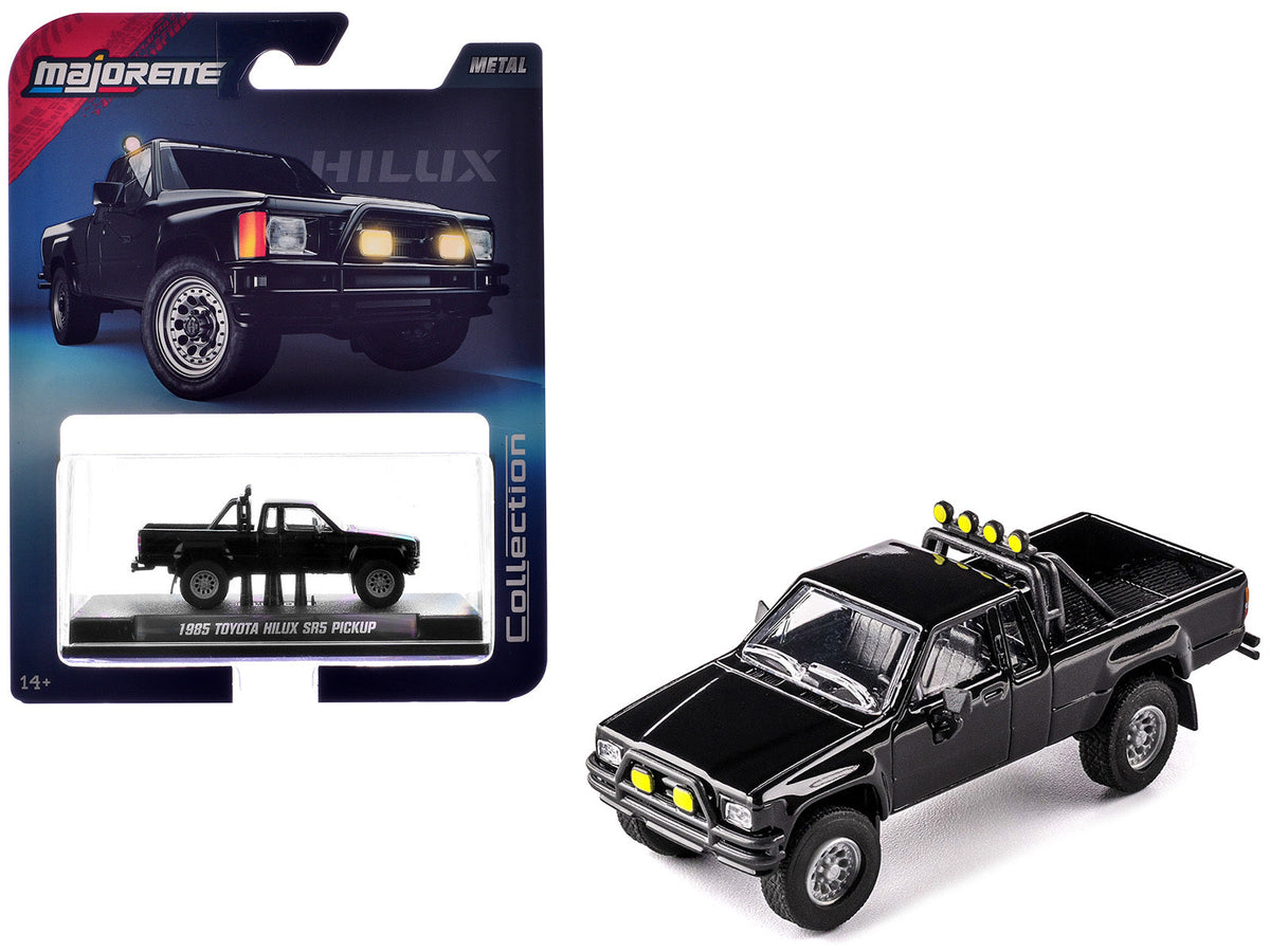 1985 Toyota Hilux SR5 Pickup Truck Black "Collection" Series 1/64 Diecast Model Car by Majorette