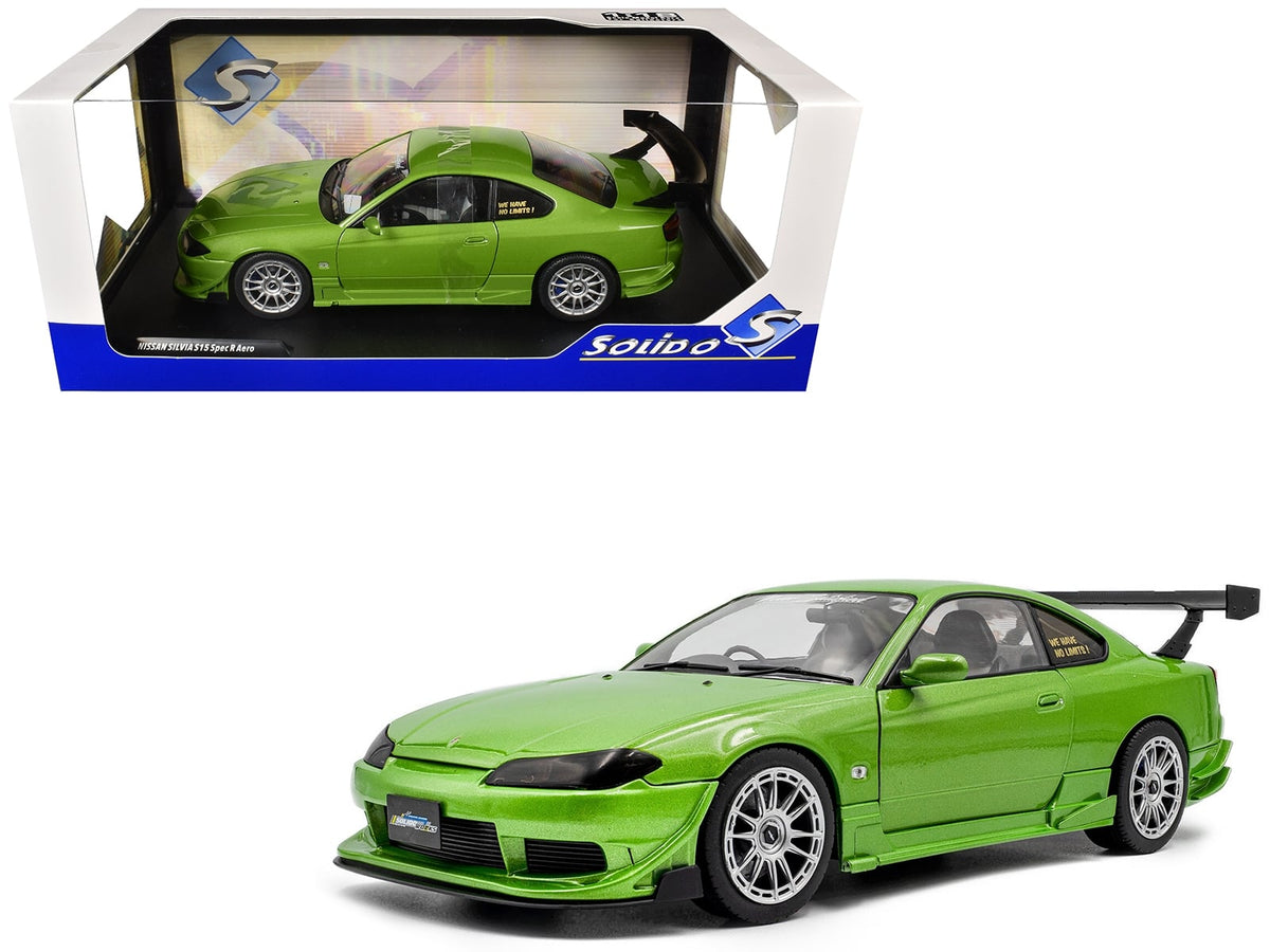 Solido 1999 Nissan Silvia S15 Spec-R Aero right-hand drive Never Satisfied green metallic 1:18 S1812203, view 1