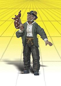 Woodland Scenics G Scale Homeless Harry Hobo figure with knapsack