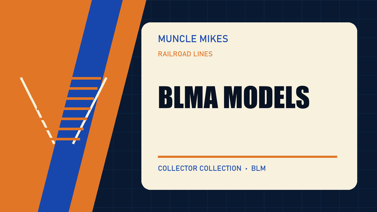 BLMA Models collection artwork: railroad brand title card with stylized track.