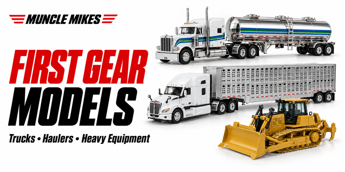 Muncle Mikes first gear models collection artwork: Trucks, Haulers, Heavy Equipment