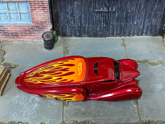Loose Hot Wheels - Ooz Coupe - Dark Red with Flames