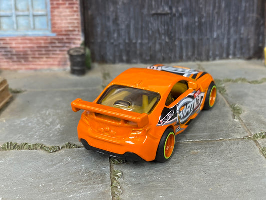 Custom Hot Wheels - Toyota GR86 Cup - Orange - Orange and Green Mag Wheels - Rubber Tires