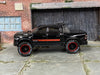 Custom Hot Wheels - 2023 Dodge Ram 1500 4X4 - Black and Red - Black and Red Mag Wheels - Rubber Tires