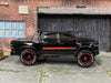 Custom Hot Wheels - 2023 Dodge Ram 1500 4X4 - Black and Red - Black and Red Mag Wheels - Rubber Tires