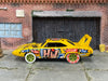 Custom Hot Wheels - 1970 Plymouth Superbird  - Yellow Art Series - Green Mag Wheels - Red and White Rubber Tires