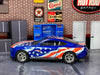 Custom Hot Wheels - 2018 Ford Mustang GT - Blue Stars and Stripes - Chrome AMR Wheels - Rubber Tires