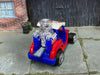 Custom Hot Wheels - Tee'd Off Golf Cart - Red, White and Blue - Chrome AMR Wheels - Rubber Tires