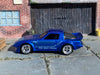 Custom Hot Wheels - Mazda RX-7 - Blue Greedy - Chrome 4 Spoke Wheels - Rubber Tires