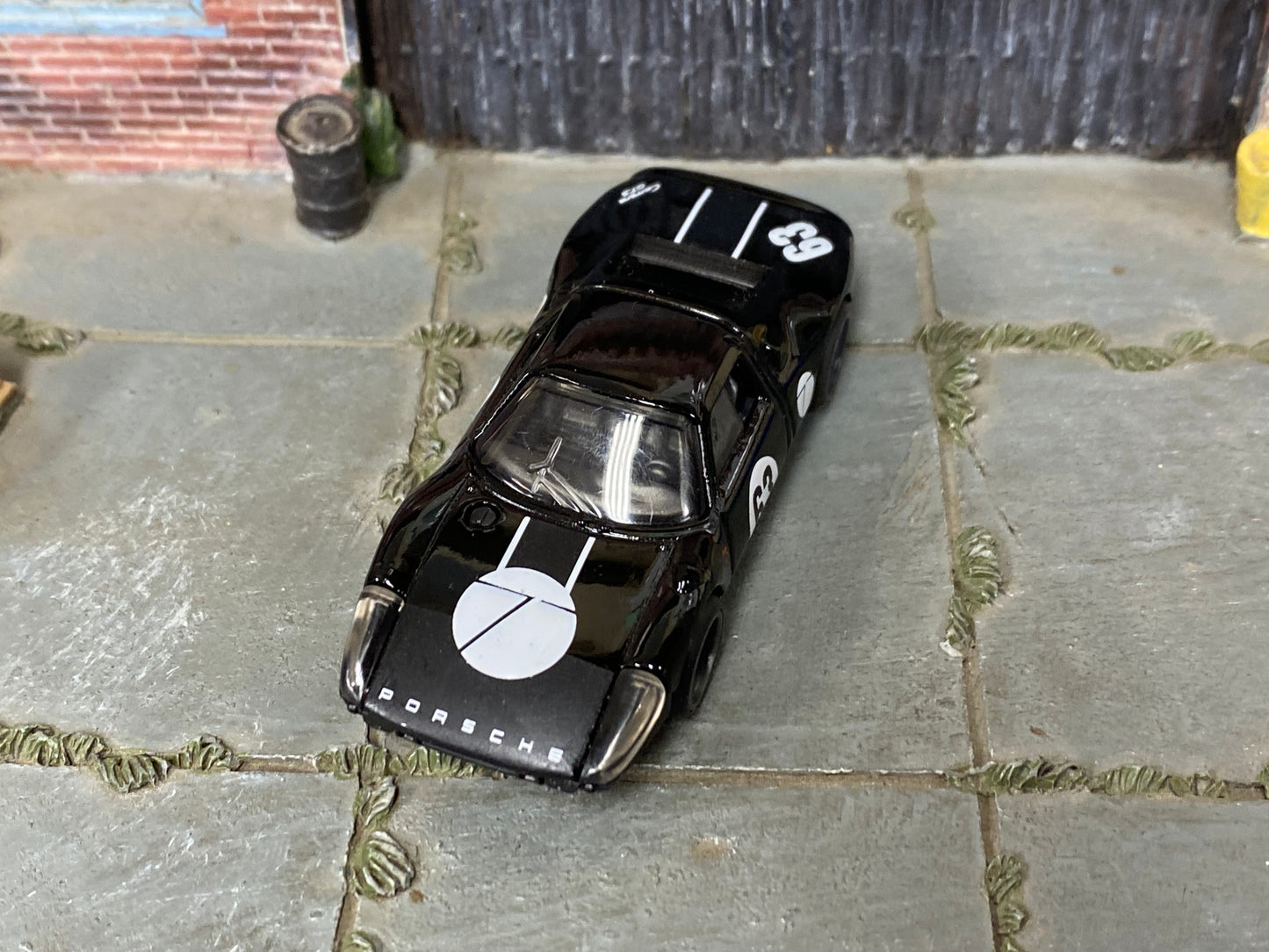 Custom Hot Wheels - Porsche 904 Carrera GTS - Black and White - Gray Mag Wheels - Rubber Tires