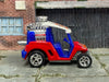 Custom Hot Wheels - Tee'd Off Golf Cart - Red, White and Blue - Chrome AMR Wheels - Rubber Tires