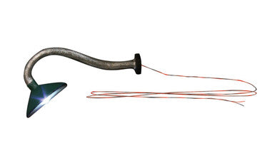 Woodland Scenics JP5662 physical O-scale gooseneck wall light and attached wire