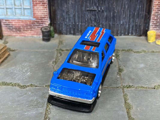 Custom Hot Wheels - Nissan Maxima Drift Car - Blue and Red - Chrome Mag Wheels - Rubber Tires
