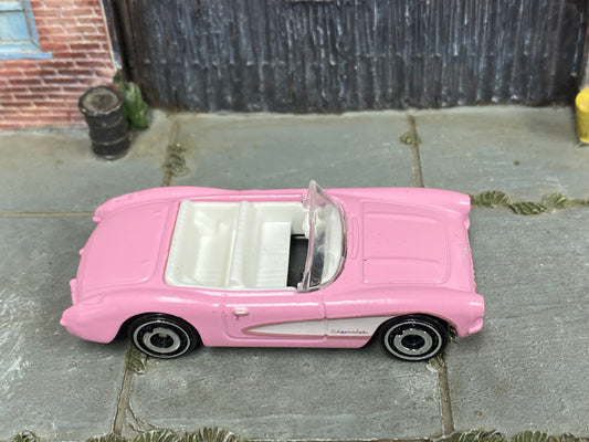 Loose Hot Wheels - 1956 Chevy Corvette - Barbie Pink and White