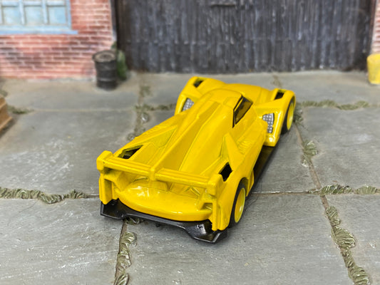 Custom Hot Wheels - Cadillac Project GTP Hypercar - Yellow - Yellow Mag Wheels - Rubber Tires
