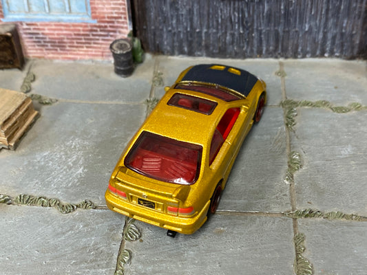 Custom Hot Wheels - Honda Civic SI - Gold and Black - Red Mag Wheels - Rubber Tires