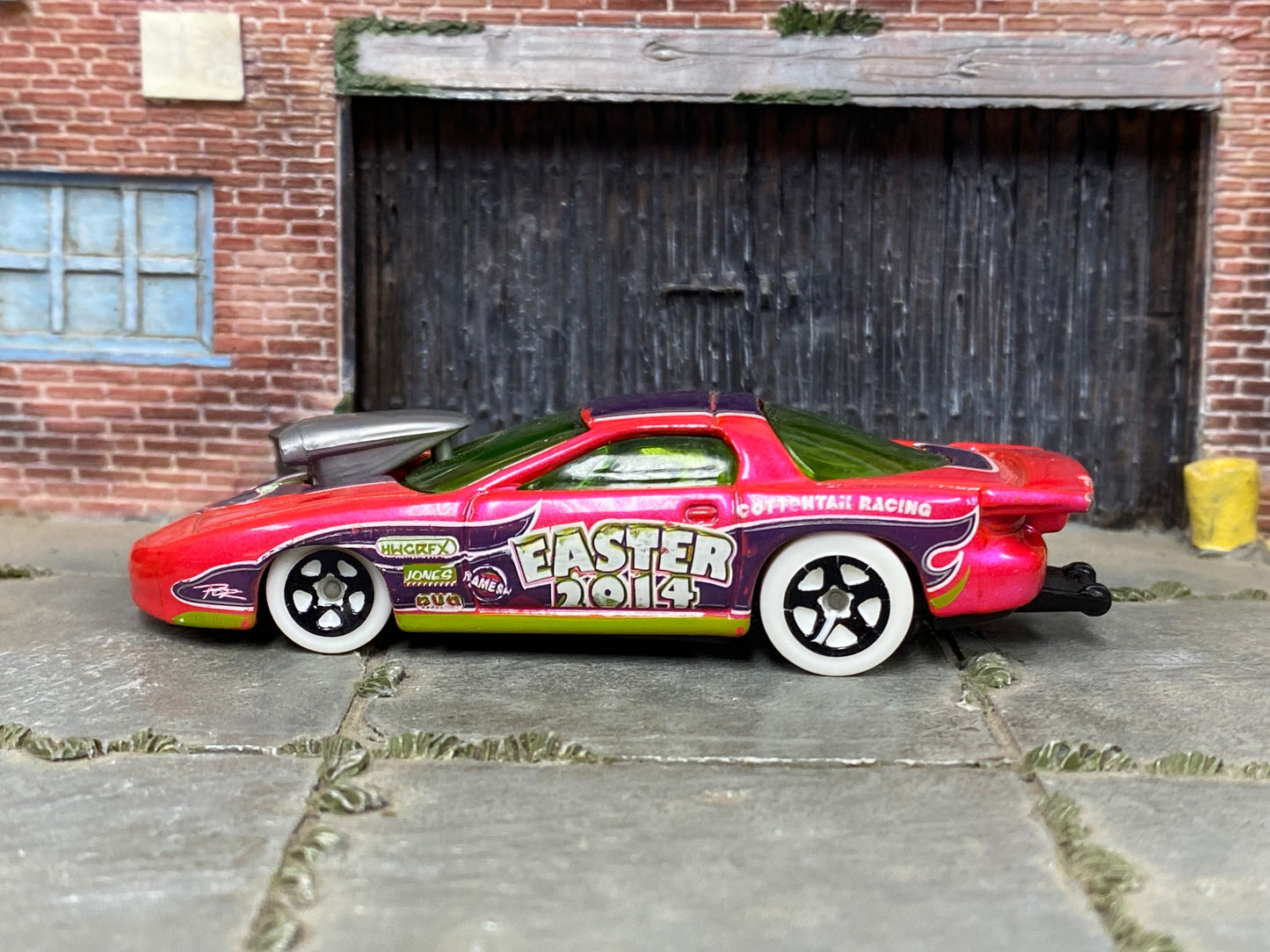 Loose Hot Wheels - Pro Stock Pontiac Firebird - Pink and Purple Easter 2014