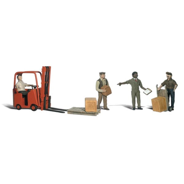 Woodland Scenics A2192 Workers with Forklift N Scale 1:160 Figures and Accents, 9 Pieces