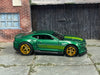 Custom Hot Wheels - 2018 Camaro SS - Green - Gold AMR Wheels - Rubber Tires