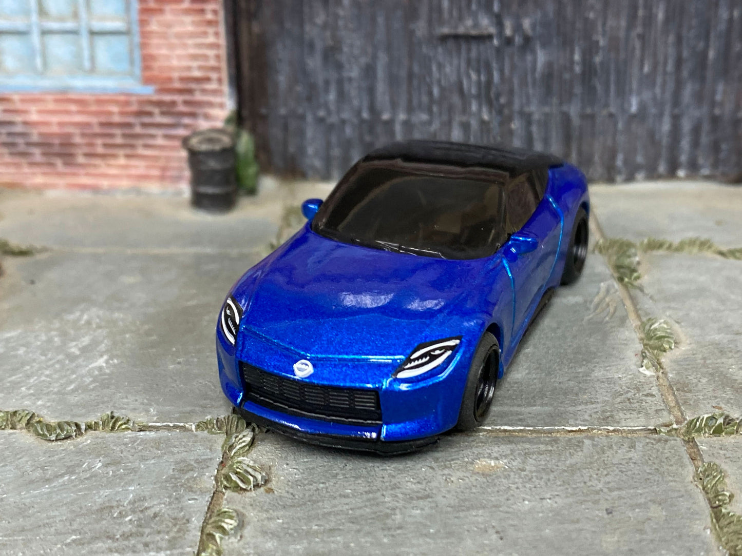 Custom Hot Wheels - 2023 Nissan Z - Blue - Black Mag Wheels - Rubber Tires