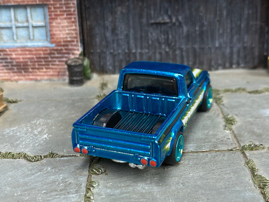 Custom Hot Wheels - Mazda REPU Mini Truck - Blue and Black Ultra Hot - Blue 6 Spoke Wheels - Rubber Tires
