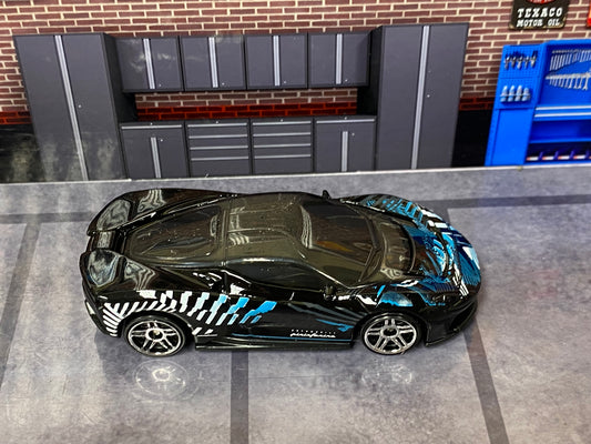 Loose Hot Wheels - Pininfarina Battista - Black, Blue and White with Graphics