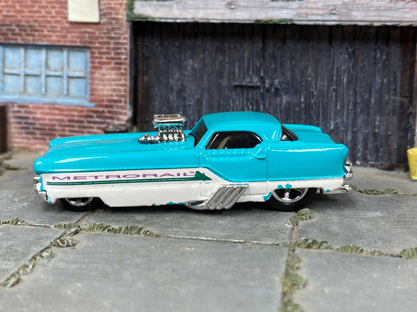 Loose Hot Wheels - Nash Metrorail Drag Car - Blue and White