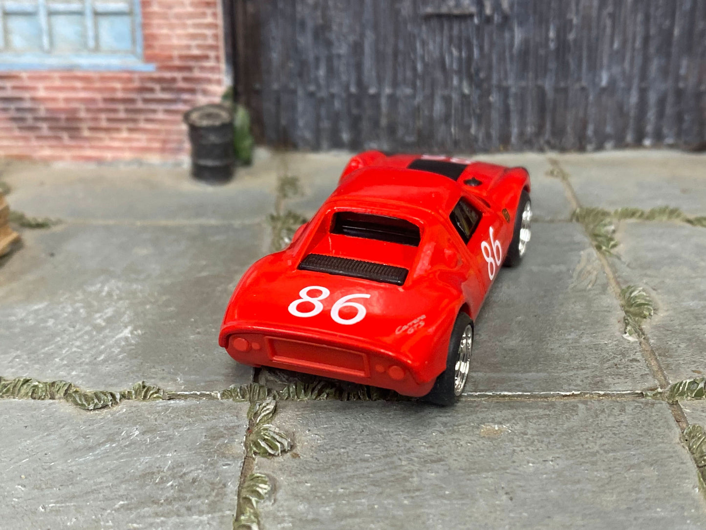 Custom Hot Wheels - Porsche 904 Carrera GTS - Red and White - Chrome Mag Wheels - Rubber Tires