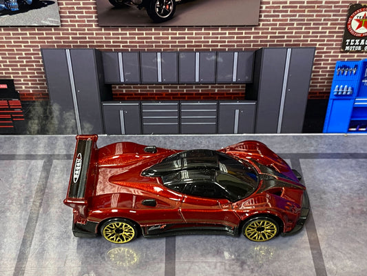 Loose Hot Wheels - Pagani Zonda R - Dark Red and Black