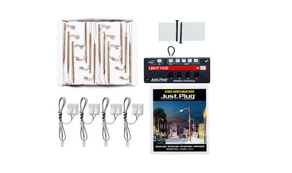 Woodland Scenics JP5912 N Scale Wooden Pole Street Lights – 12 Pack