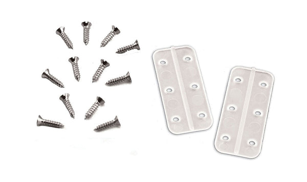 Two PineCar P458 clear Axle Keepers with twelve mounting screws